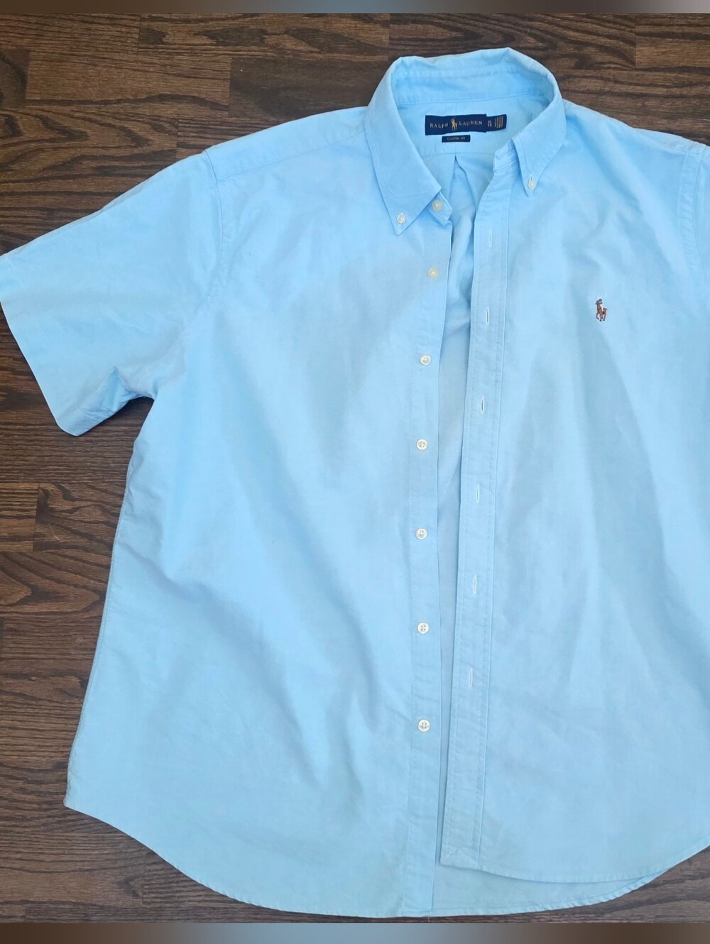 Polo Ralph Lauren Men’s Classic Fit Oxford Shirt Light Blue Short Sleeve XL
